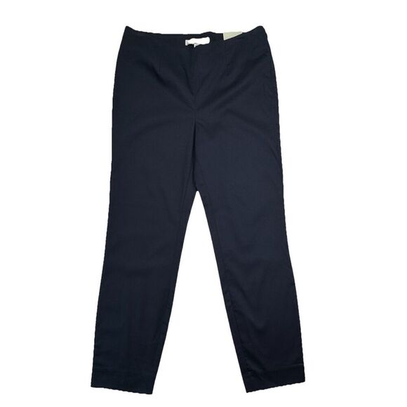 Larry Levine Women’s Navy Ankle Pants Size 4 Stretch Cotton Blend Trousers - Picture 1 of 10